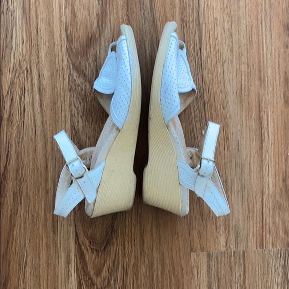 White leather wedge sandals women’s 7 - Picture 3 of 16